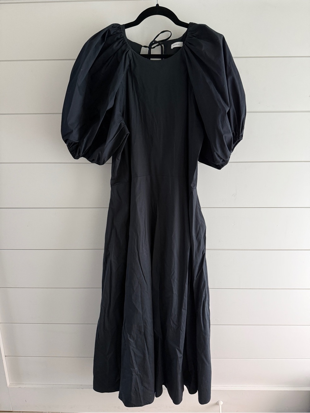 RHODE Black Puff-Sleeve Maxi Dress, Size 8 - Picture 2 of 9